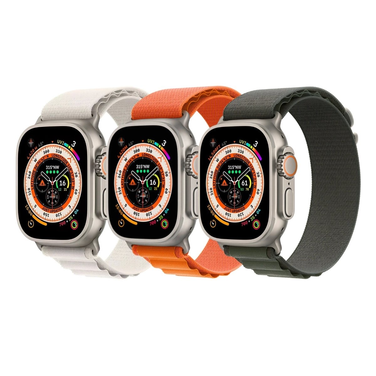 3 Pack Alpine Loop Bands Compatible with Apple Watch Ultra 1 & 2 (49mm) - RueZone Apple Watch Straps