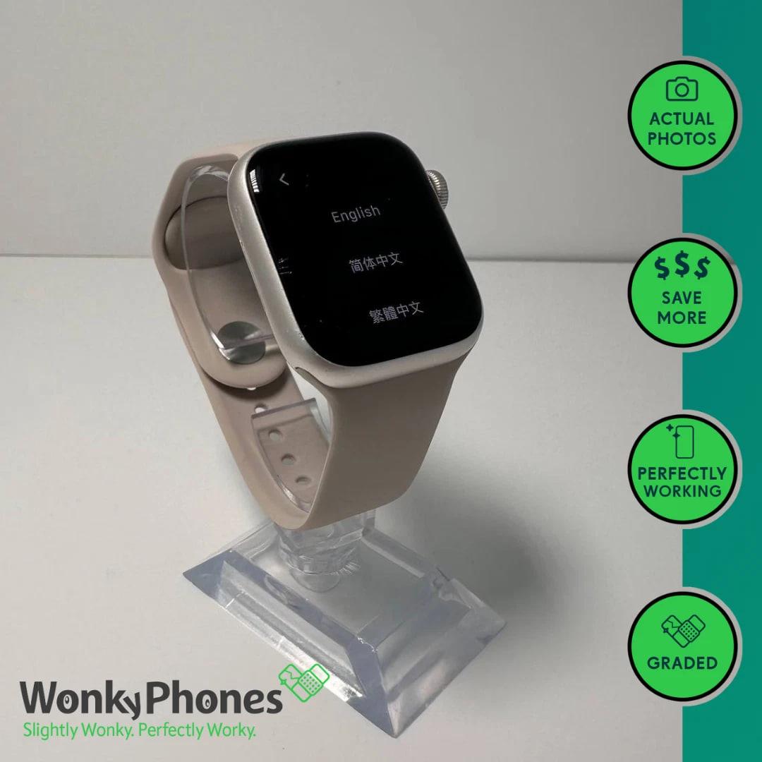 Apple Watch Aluminium Series 9 41mm GPS Only - 64GB - Starlight - Grade D - RueZone