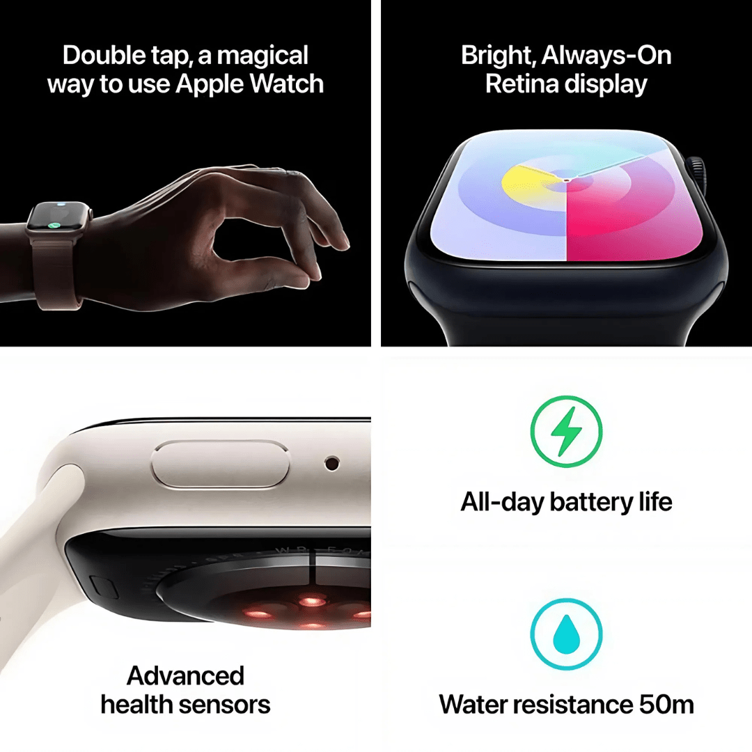 Apple Watch Series 9 Aluminum Refurbished GPS + Cellular - RueZone Smartwatch 41mm Midnight Fair
