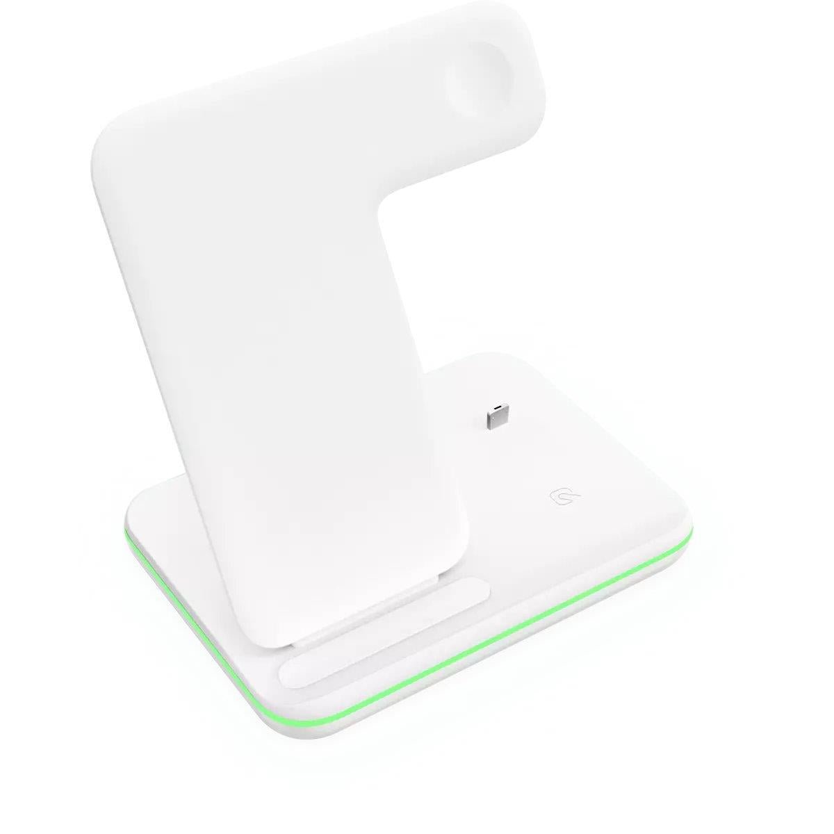 Galahad 3 - in - 1 Fast Wireless Charging Dock for Apple & Android Devices Qi 15w - RueZone Charger Black