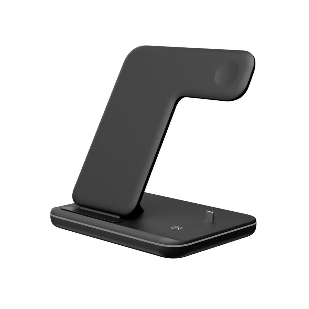 Galahad 3 - in - 1 Fast Wireless Charging Dock for Apple & Android Devices Qi 15w - RueZone Charger Black