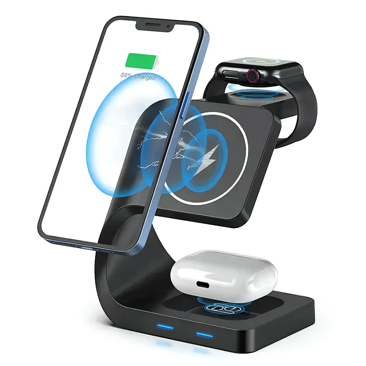 Galahad MagSafe 3 in 1 Wireless Charger for Phone, Apple Watch, & Airpods - RueZone Charger