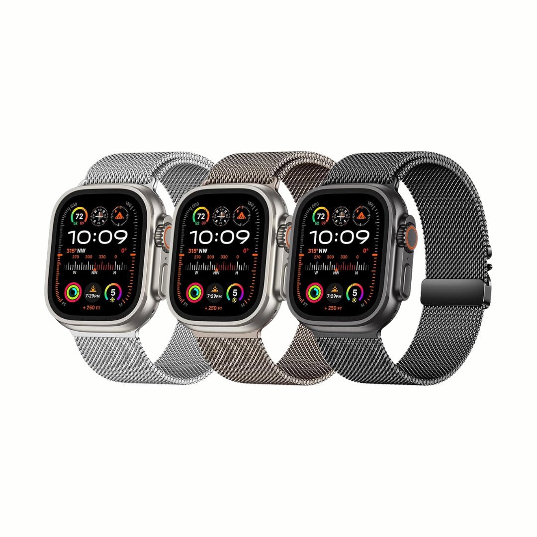 Milanese Loop Strap for Apple Watch Ultra 1 / Ultra 2 - 49mm - RueZone Apple Watch Straps 42/44/45/46/49mm Black Titanium