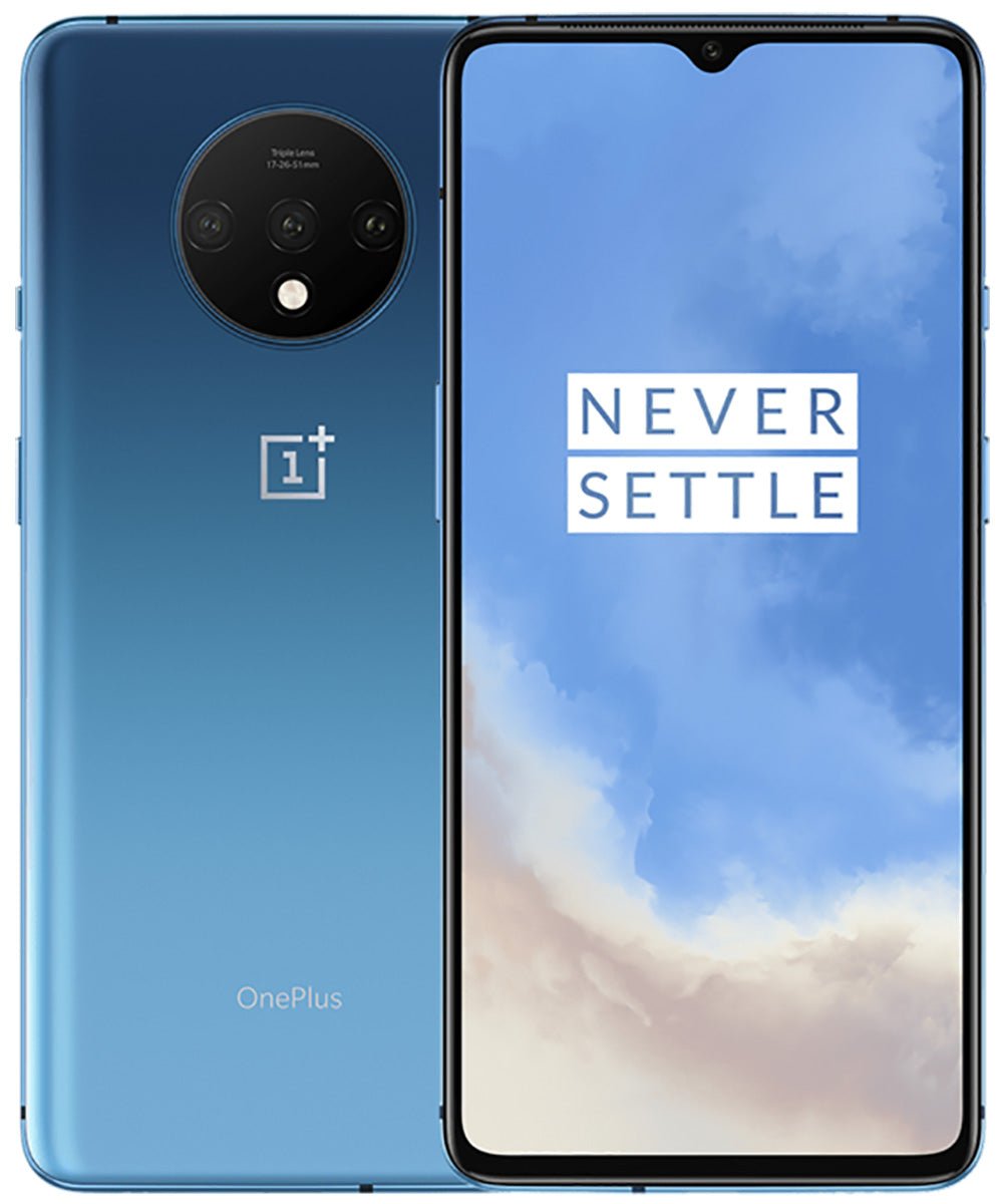 OnePlus 7T Refurbished Unlocked - RueZone Smartphone Fair 128GB Glacier Blue