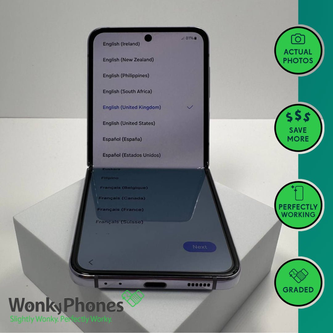 Samsung Galaxy Z Flip4 5G - 128GB - Bora Purple - Grade D - RueZone