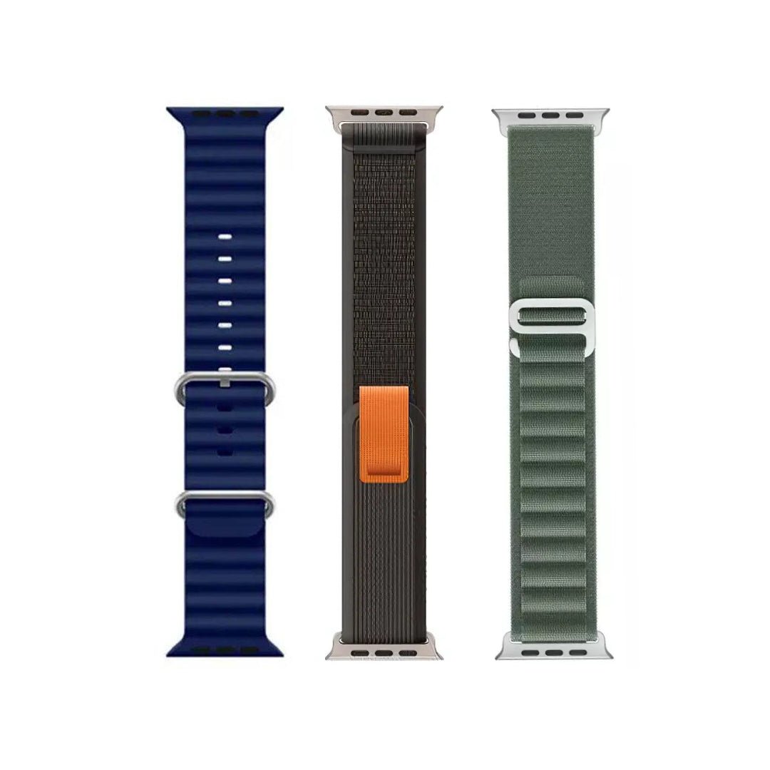 Set of 3 Bands for Apple Watch Ultra 2 & 1 - Ocean, Trail & Alpine Loop - 49mm - RueZone Apple Watch Straps