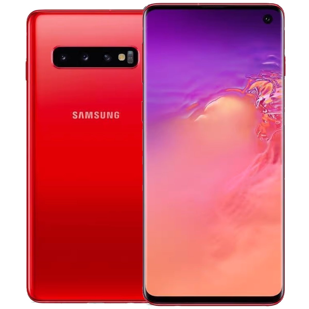 Samsung Galaxy S10 Plus PRISTINE Condition Refurbished and Unlocked - RueZone Smartphone Cardinal Red 128GB