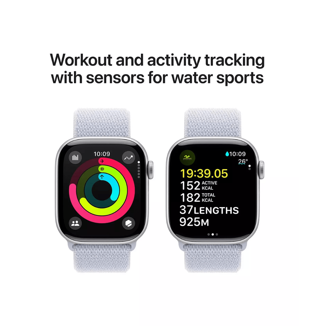 Apple Watch Series 10 Aluminum/Titanium GPS + Cellular Refurbished - RueZone Smartwatch 42mm Jet Black Excellent