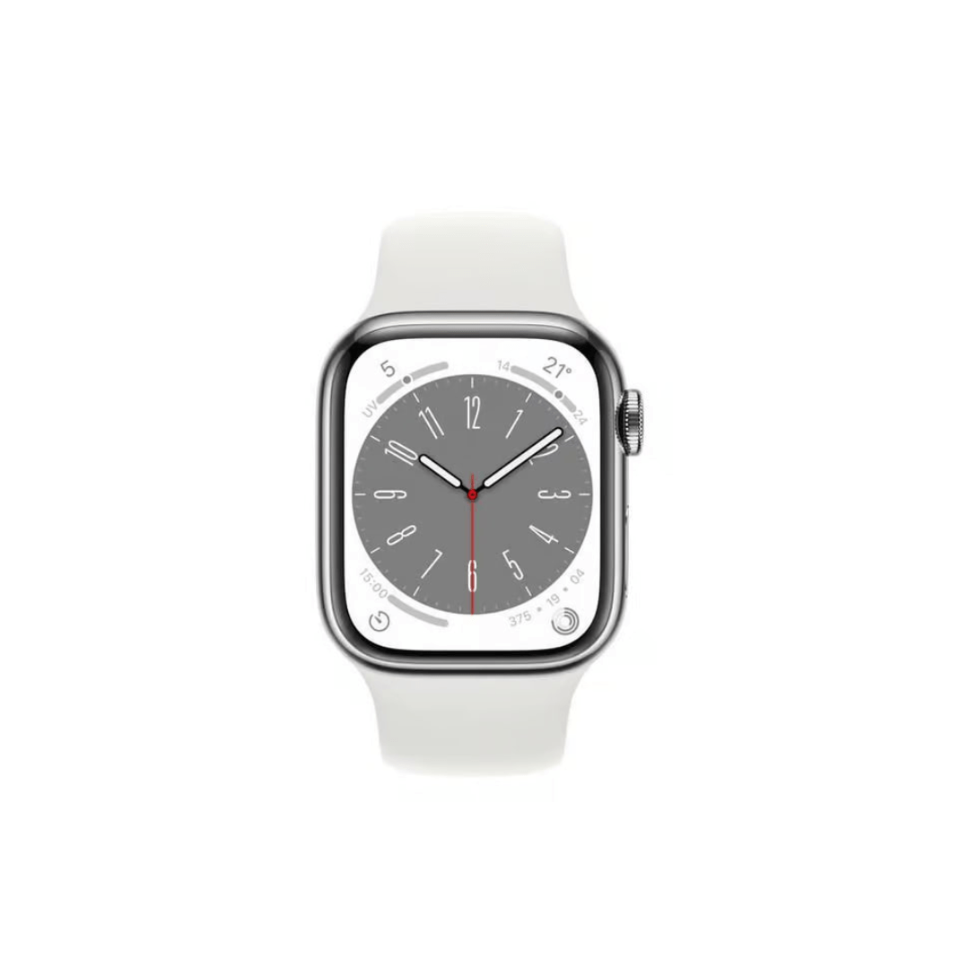 Apple Watch Series 8 Stainless Steel Refurbished GPS + Cellular - RueZone Smartwatch 41mm Stainless Steel Silver Fair