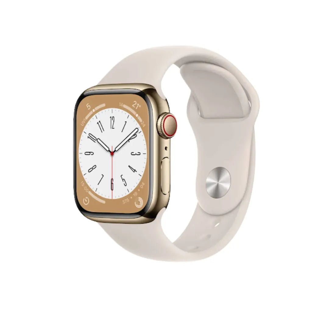 Apple Watch Series 8 Stainless Steel Refurbished GPS + Cellular - RueZone Smartwatch 41mm Stainless Steel Gold Fair