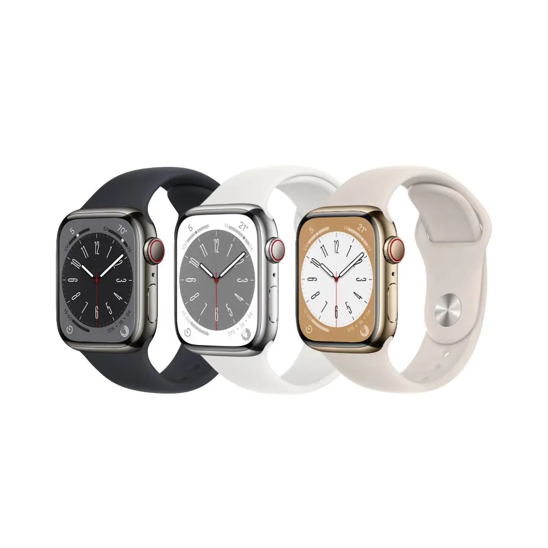 Apple Watch Series 8 Stainless Steel Refurbished GPS + Cellular - RueZone Smartwatch 41mm Stainless Steel Silver Fair