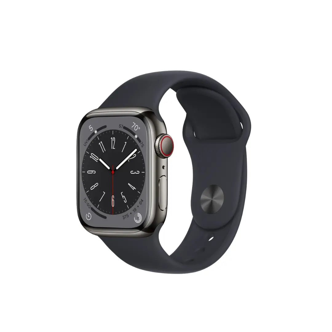 Apple Watch Series 8 Stainless Steel Refurbished GPS + Cellular - RueZone Smartwatch 41mm Stainless Steel Graphite Fair
