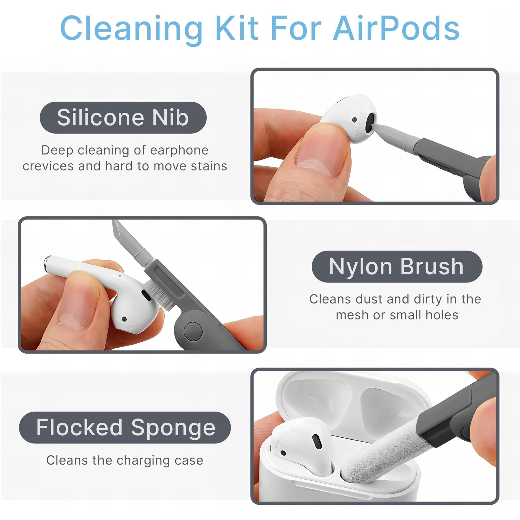 7-in-1 Cleaning Kit for Electronics – Screen and Keyboard Cleaner with Brushes, Suitable for Laptops, Phones, Keyboards, Earphones