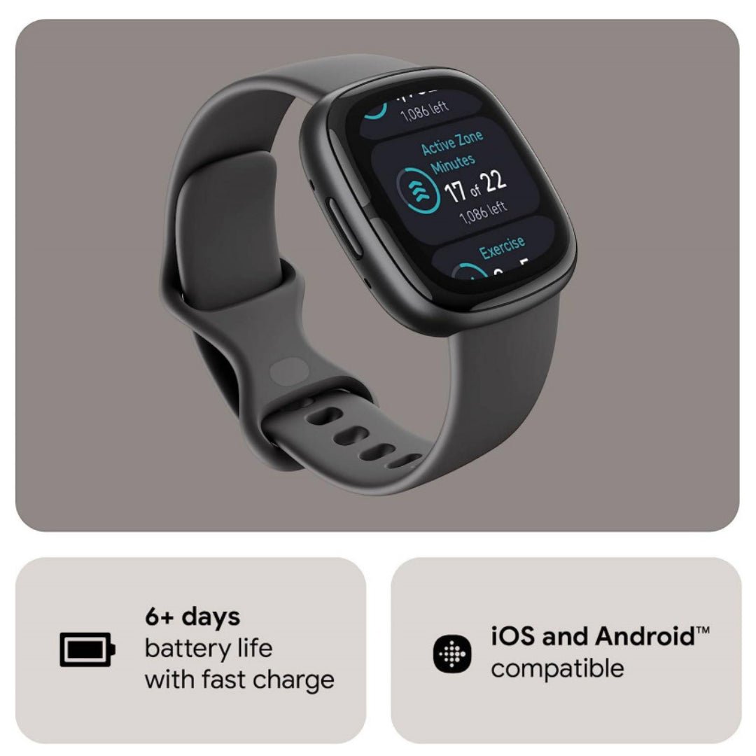 FitBit Sense 2 Smart Watch, Graphite/Shadow Grey, Fitness Tracker - RueZone Smartwatch Graphite Used