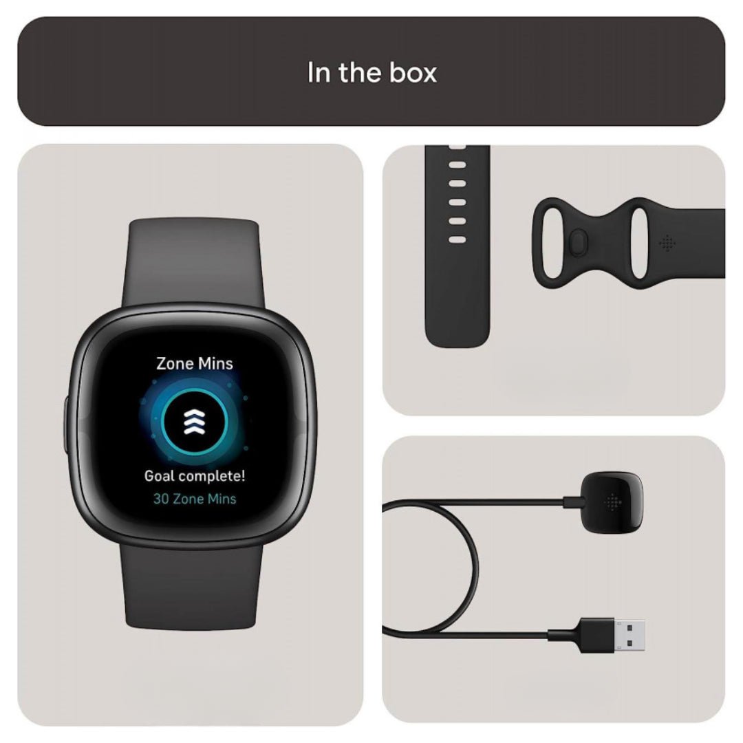 FitBit Sense 2 Smart Watch, Graphite/Shadow Grey, Fitness Tracker - RueZone Smartwatch Graphite Used