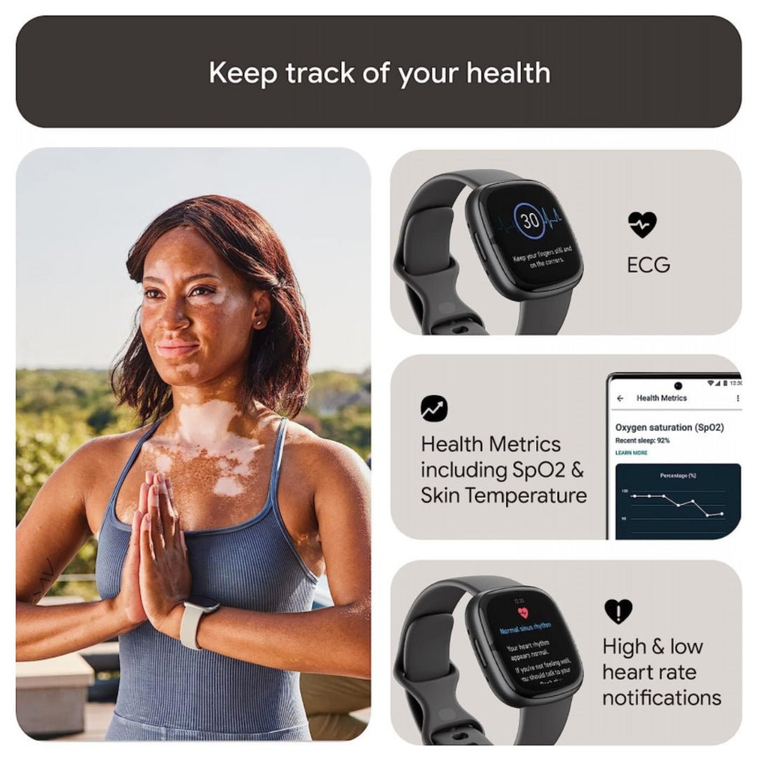 FitBit Sense 2 Smart Watch, Graphite/Shadow Grey, Fitness Tracker - RueZone Smartwatch Graphite Used