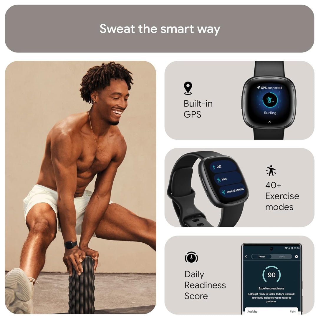 Fitbit Versa 4 Health & Fitness Smartwatch - Gold - Excellent Condition - RueZone Smartwatch