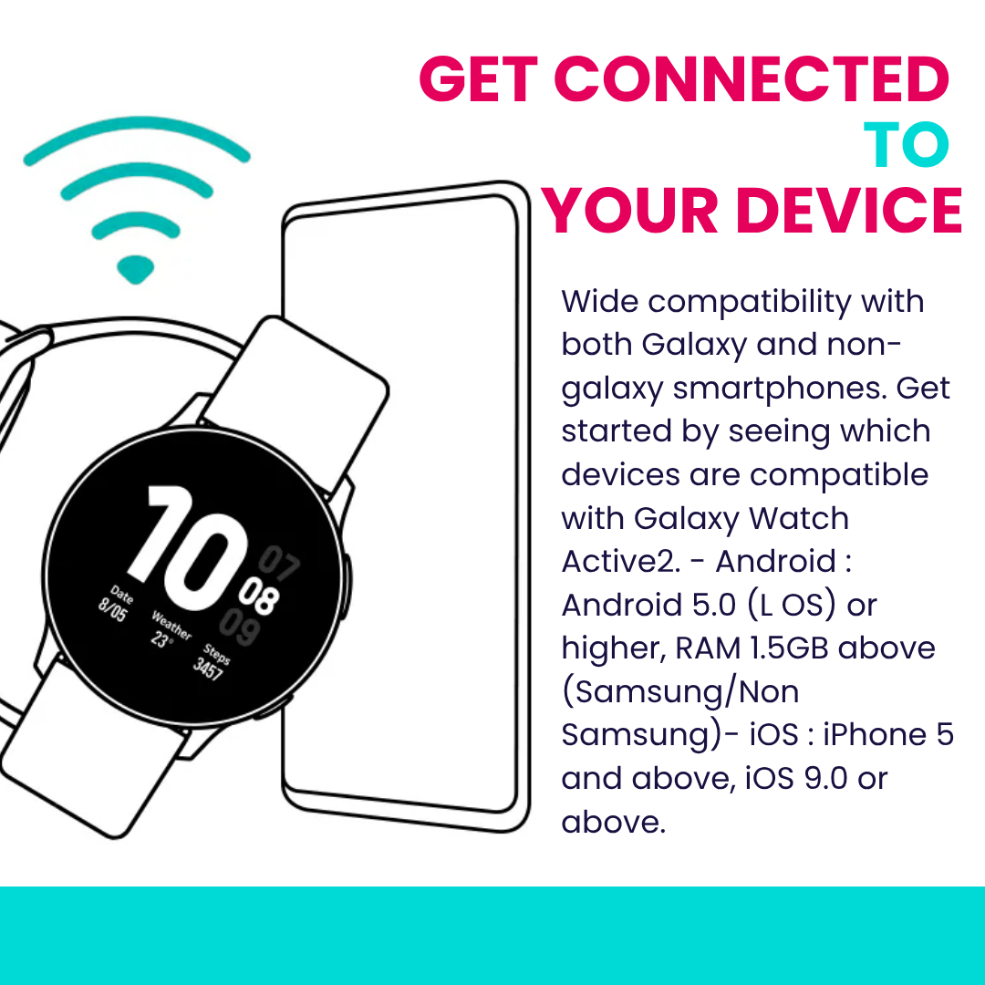 Samsung Galaxy Watch Active2 Pink Gold 40mm Wi - Fi Used Condition - RueZone Smartwatch Pink Gold