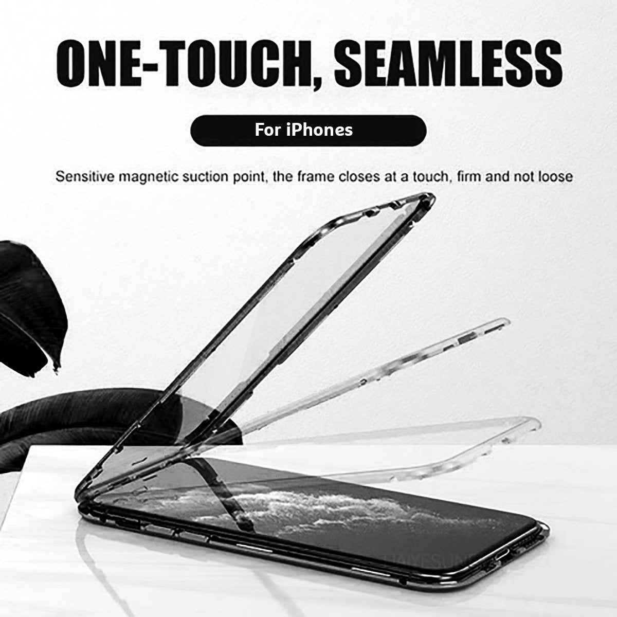 360º Magnetic iPhone 7 or 8 Plus Case Anti-Scratch Shock-Proof BLACK Metal Frame - RueZone Default