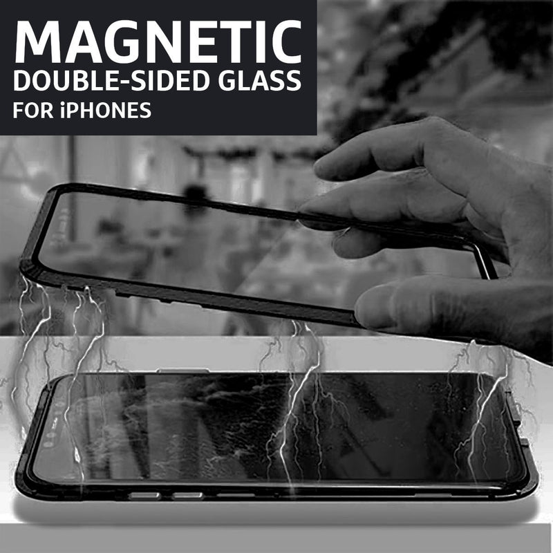 360º Magnetic iPhone 7 or 8 Plus Case Anti-Scratch Shock-Proof BLACK Metal Frame - RueZone Default