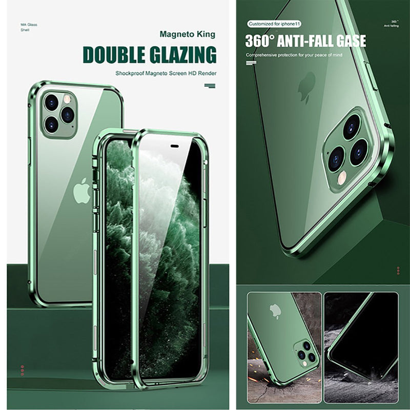 360º Magnetic iPhone XR Case Anti-Scratch Shock-Proof BLACK Metal Frame - RueZone Default