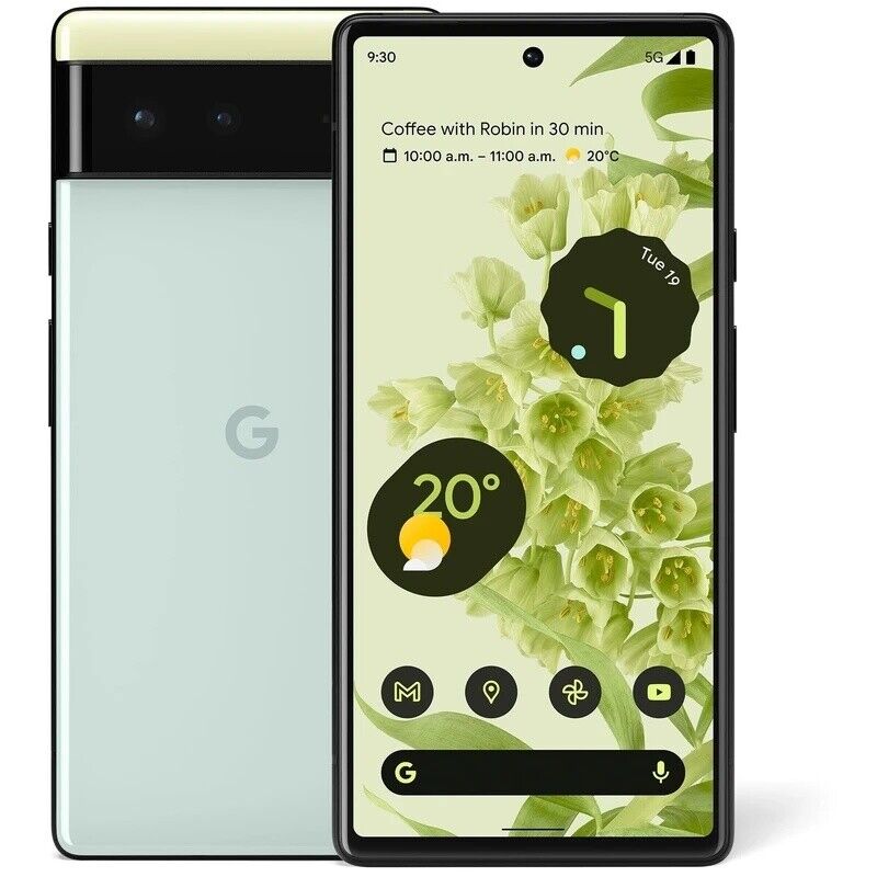 Google Pixel 6 Unlocked Refurbished - RueZone Smartphone New 128GB Sorta Seafoam